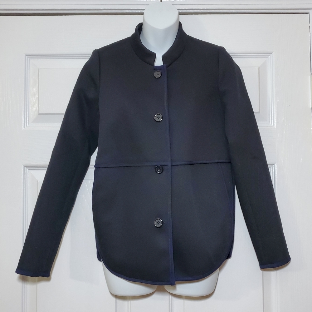 J. Crew Split Hem Blue Tipped Twill Modern Jacket… - image 4